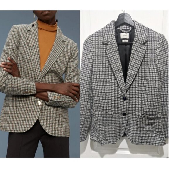 Aritzia Wilfred | Darmon wool checked blazer in Chalet/Black - Picture 1 of 10